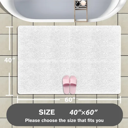 Miniatura 533 de Alfombra de baño pequeña de 12 x 18 pulgadas, lavable y absorbente, antideslizante, alfombra de baño de felpilla gruesa y suave para baño, ducha
