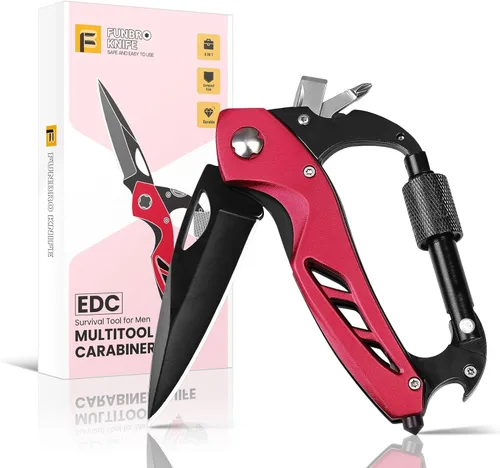FUNBRO Cuchillo multiherramienta (Rojo)