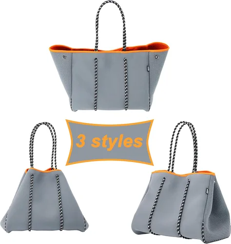 Miniatura 6 de QOGiR Bolsa de playa multiusos de neopreno con bolsillo interior con cierre de cremallera