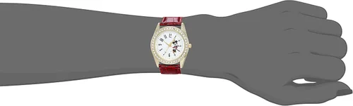 Miniatura 2 de Disney Reloj de cuarzo analógico redondo con purpurina para adultos, Rojo