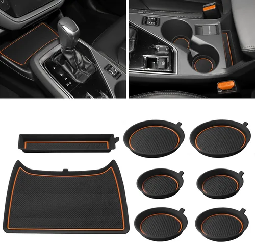 Miniatura 8 de Forro de Portavasos para Subaru Crosstrek/Impreza Accesorios 2024 2025 2026 Consola Central Alfombrilla de Portavasos de Silicona 3D Premium Negro