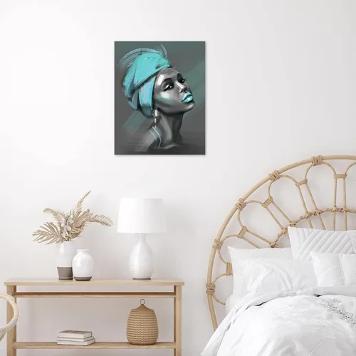 Miniatura 4 de LB Arte de pared de mujer afroamericana, mujer negra con cabello dorado, impresiones de pintura abstracta, belleza moderna negra y dorada para sala