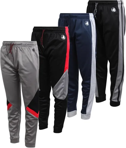Body Glove Pantalones deportivos para niños Paquete de 4 pantalones deportivos básicos de tricot (talla 8-18)
