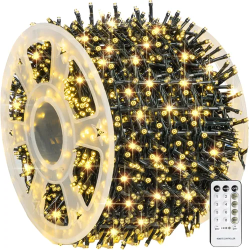 Miniatura 10 de Dazzle Bright - Guirnalda de luces de Navidad para exteriores, 1000 luces LED de 328 pies, enchufe de luz de hada con control remoto, 8 modos