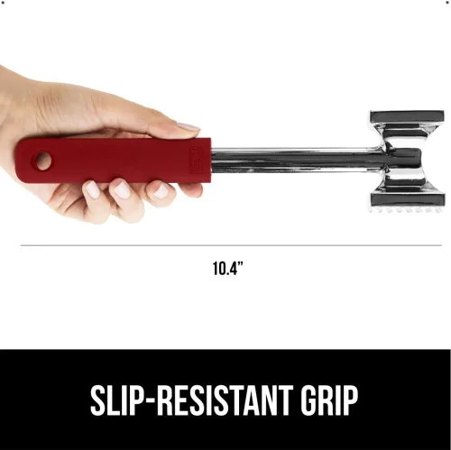 Miniatura 4 de GORILLA GRIP Herramienta ablandadora de carne de doble cara patentada sin BPA, mango suave y cómodo, mazo de cocina resistente para filetes, carne