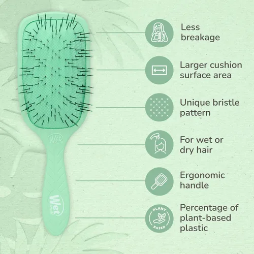 Miniatura 4 de Wet Brush Go Green - Cepillo desenredante de pelo grueso, cerdas IntelliFlex ultrasuaves con AquaVent - Afloja suavemente los nudos mientras