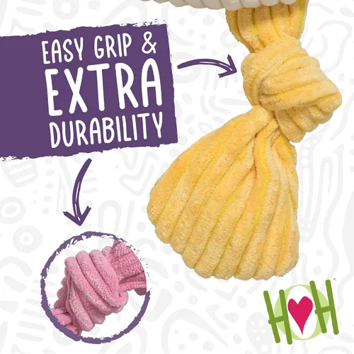 Miniatura 5 de HuggleHounds Knottie Juguete de Peluche para Perros - Juguete de Animal de Peluche para Perros, Juguetes para Cachorros, Juguete Chirriante