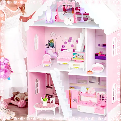 Miniatura 7 de Juego de muebles en miniatura de 92 piezas, accesorios de mini muebles de plástico para dormitorio, sala de estar, baño, cocina, kit de casa pequeña