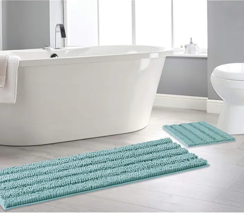 Miniatura 37 de NICETOWN Tapete negro para baño, antideslizante, suave, absorbente de agua, tapete de bajo perfil para entrada, tapete para vestíbulo, puerta