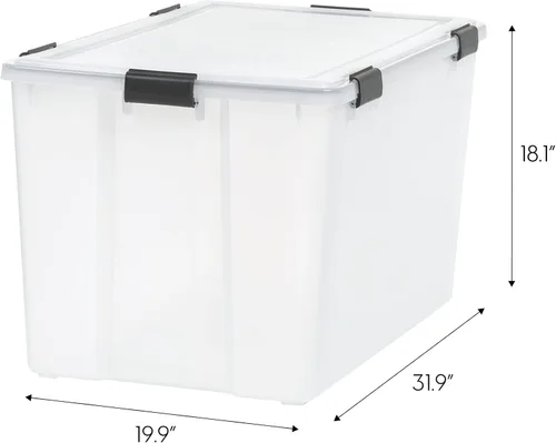 Miniatura 2 de IRIS USA WEATHERPRO - Caja de almacenamiento de 156 cuartos de galón con tapa de sello de junta, sin BPA, fabricada en Estados Unidos, contenedores
