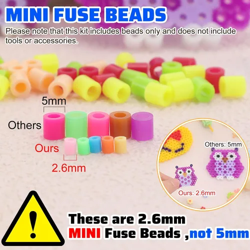 Miniatura 2 de Lenwen 52000 cuentas de fusible, 96 colores, 0.096 pulgadas, mini, fusible, cuentas derretidas con tableros de clavijas, juego de repuesto creativo