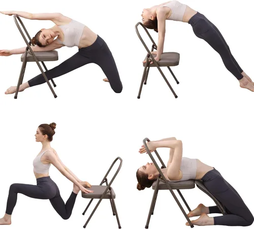 Miniatura 5 de BODY RHYTHM Silla auxiliar de yoga con soporte lumbar para abdominales y core, equilibrio en parada de manos, entrenamiento de flexibilidad y fuerza