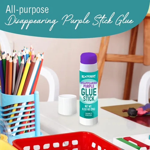 Miniatura 5 de Barras de pegamento a granel para aulas, barras de pegamento moradas para niños, 24 unidades, 0.32 onzas lavables, para niños, escuela y hogar