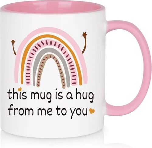 Cabtnca Taza de abrazo de amistad – This Mug Is A Hug From Me To You – Regalo inspirador de aliento para mujeres, mejor amiga, mamá, compañera de