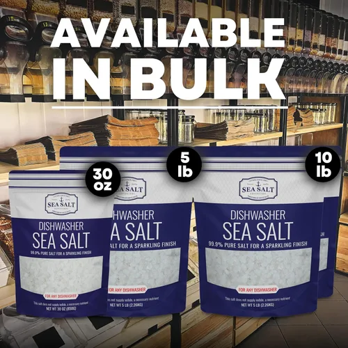 Miniatura 5 de Sal para lavavajillas, suavizante de agua natural, sal marina gruesa de grado alimenticio compatible con lavavajillas Miele, Thermador, Whirlpool