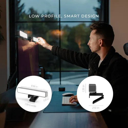 Miniatura 7 de HumanCentric Iluminación de videoconferencia premium para videollamadas, HighBeam Pro Light para reuniones de zoom y transmisión, luz de anillo