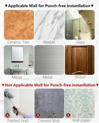 Miniatura 7 de Tendedero de pared para cuarto de lavado, sin taladro, plegable, estante de pared de aluminio de capacidad de 65 libras para apartamento, baño, casa