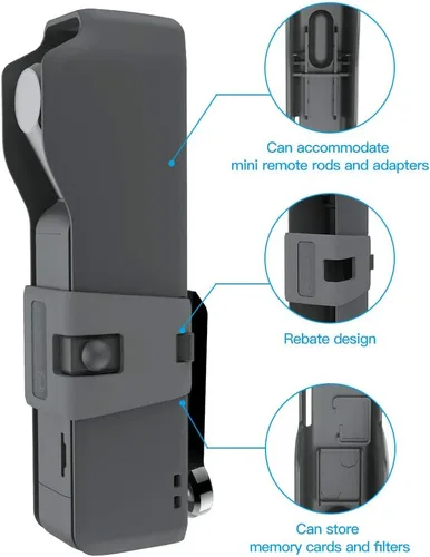 Miniatura 2 de Funda protectora compatible con DJI Osmo Pocket 2 con ranura para tarjeta TF de repuesto extra, bolsillo OSMO portátil duro, 2 fundas de transporte