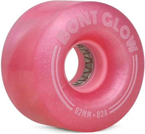 Bont Ruedas de patinaje LED para exteriores con luz LED, 2.46 x 1.49 pulgadas, 83 A, paquete de 4, para patinaje urbano y recreativo (rosa cerezo)