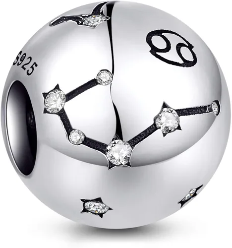 NINGAN Abalorios de cumpleaños con el signo del zodiaco dijes de plata de ley 925 se adaptan a pulseras y collares de mujer regalos de cumpleaños