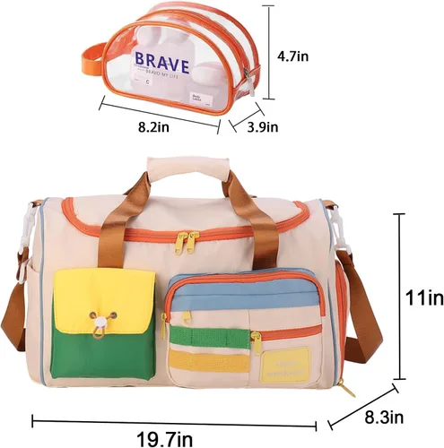 Miniatura 199 de Pequeña bolsa de gimnasio para mujer, bolsa de viaje con compartimento para zapatos