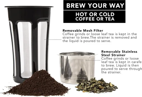 Miniatura 6 de Hastings Collective Jarra térmica de café de 40 onzas – Jarra aislada al vacío de doble pared de acero inoxidable – Cafetera térmica de 1 litro