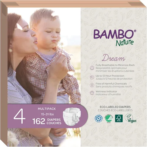 Miniatura 24 de Bambo Nature Pañales hipoalergénicos Dream Baby, pañales sostenibles con etiqueta ecológica de primera calidad, protección mejorada contra fugas