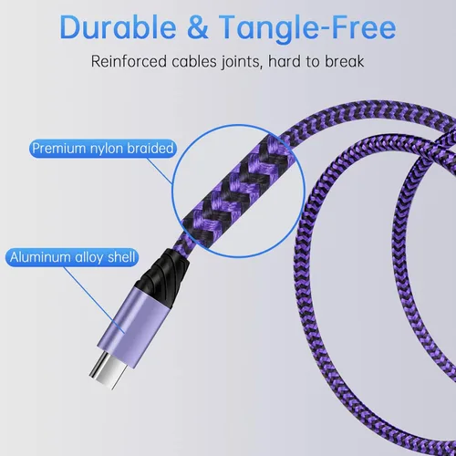 Miniatura 6 de Cable USB C tipo C para Android Auto, cable de transferencia de datos USB de carga rápida para Samsung Galaxy S25