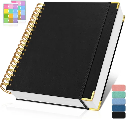 Miniatura 12 de Cuaderno espiral 8.5" x 11", 300 páginas numeradas cuadernos rayados de tamaño universitario con contenido, 100GSM cuaderno grueso para mujeres