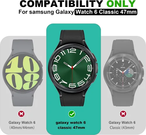 Miniatura 2 de Correa compatible con Samsung Galaxy Watch 6 Classic de 1.850 in, funda resistente de una pieza con correa (2023)