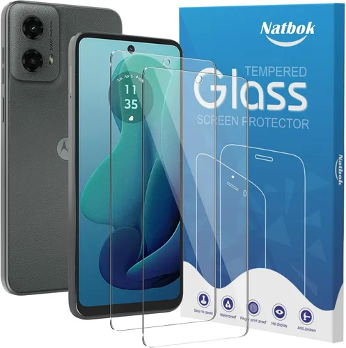 Paquete de 2 protectores de pantalla compatibles con Moto G 5G 2024, película de vidrio templado 9H, transparente HD, resistente a los arañazos, sin