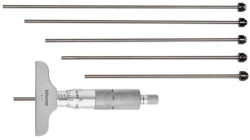 Miniatura 3 de Mitutoyo Series 129 Vernier calibrador de profundidad, varillas intercambiables, tipo micrómetro, pulgada, 1