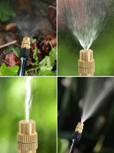 Miniatura 5 de Boquilla atomizadora de cobre ajustable, rociador de riego por goteo Kalolary de 4/0.276 in, micro aspersor atomizador de jardín, equipo de riego