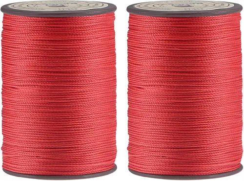 Miniatura 14 de uxcell Hilo encerado fino de 137 yardas, 0.022 in de diámetro, de poliéster, con revestimiento de cera, para coser a máquina, bordar, acolchar a