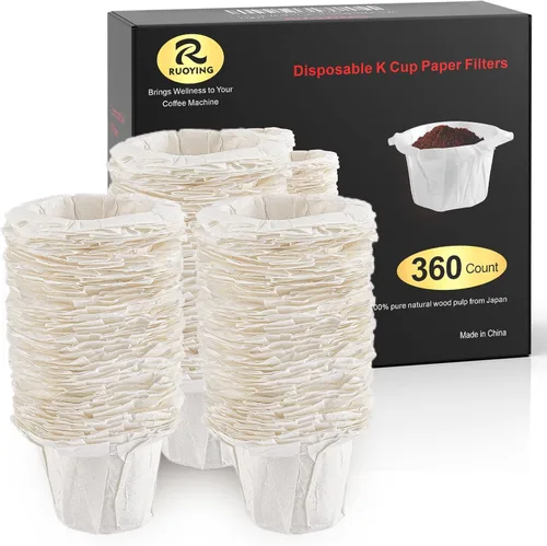 Miniatura 9 de Filtros de papel desechables sin blanquear para cafeteras Keurig 1.0 y 2.0 de una sola porción, ajuste universal para todas las cápsulas de filtro