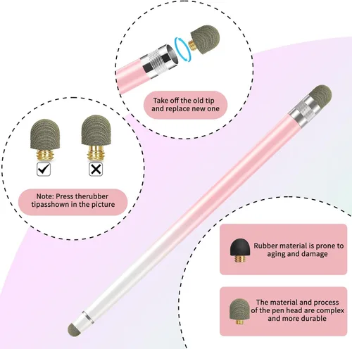 Miniatura 4 de Bopomofo Puntas de Malla de Fibra de Repuesto para Lápices Stylus - 10 Piezas Puntas de Stylus, Puntas de Lápiz Stylus, Puntas de Repuesto de Punta