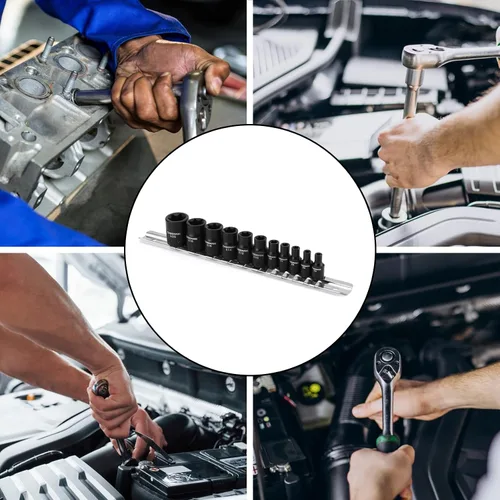 Miniatura 7 de CASOMAN 11PCS hembra Torx Socket Set, E Torx & Star Socket Set con riel, E4 - E20 Torque Sockets