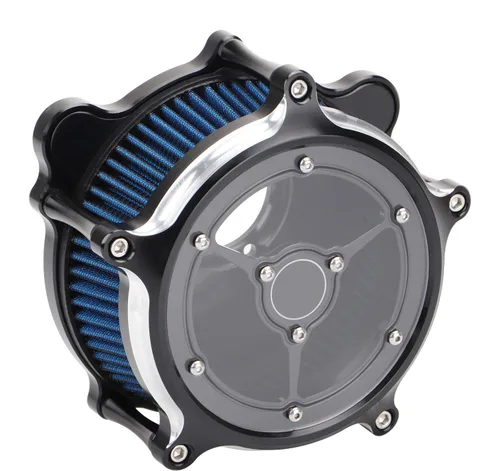 Miniatura 35 de Filtro de entrada azul con filtro de aire de corte en contraste compatible con Harley Dyna 1993-2016, Softail 1993-2015, Touring 1993-2007