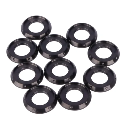 Miniatura 21 de 10Pcs Arandela de brida de titanio M5 M6 M8 M10 para motocicleta y automóvil (Negro, M8)