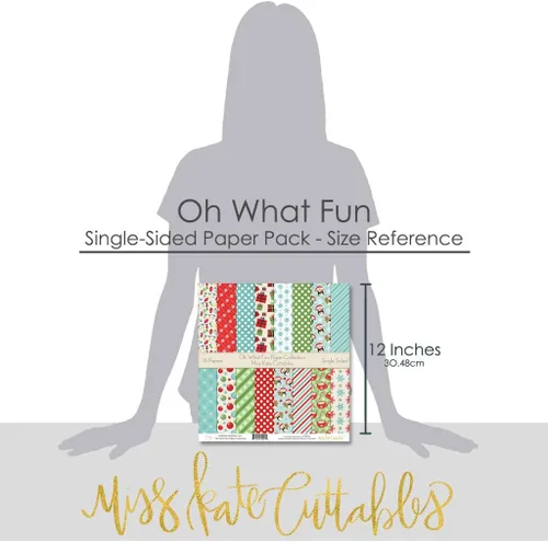 Miniatura 7 de Paquete de papel con patrón – Oh What Fun – Scrapbook Premium Specialty Paper de una cara de 12 x 12 pulgadas, colección incluye 16 hojas – por Miss