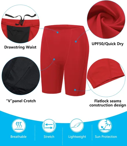 Miniatura 44 de Traje de baño deportivo competitivo para hombre, traje de entrenamiento de resistencia de carreras, pantalones cortos de natación de secado rápido