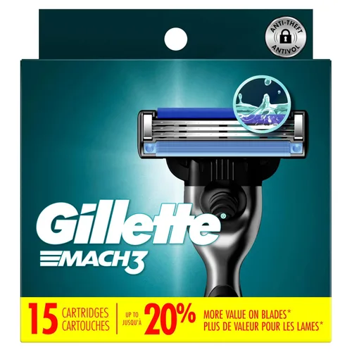 Miniatura 9 de Gillette Mach3 - Repuestos de navaja para hombres, 15 repuestos de cuchillas de navaja