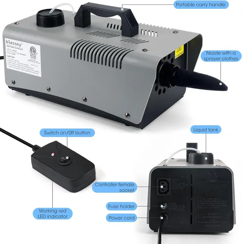Miniatura 6 de blessny Máquina de nieve de alta velocidad, control remoto con cable, portátil, máquina de copo de nieve artificial de alta calidad para fiestas