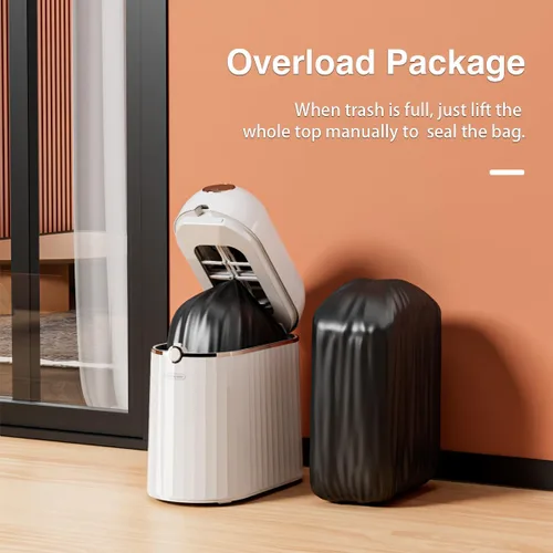 Miniatura 5 de Basurero automático sin contacto para baño, autosellado y autocambiante, cubo de basura inteligente con sensor de movimiento con tapa, 2.7 galones