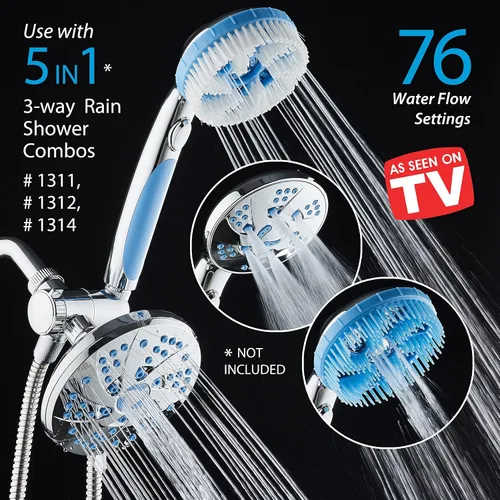Miniatura 6 de Hotel Spa AquaCare - Juego de cabezal de cepillo para ducha de mano de hidroterapia Aquassage - Cepillo corporal de cerdas suaves, cepillo de pelo