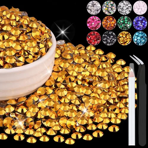 Miniatura 82 de 12000 diamantes de imitación de resina de 0.079 pulgadas a granel para manualidades (transparente), cristales deslumbrantes con parte trasera plana