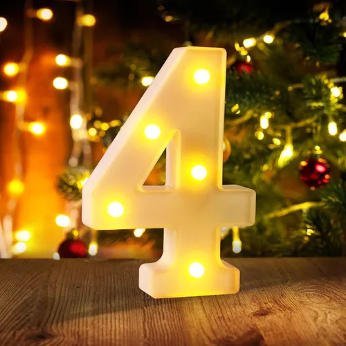 Miniatura 16 de Símbolo Ampersand LED Grande &, Letras de Marquesina Cartel 26 Letras del Alfabeto y 10 Números Luminosos para Decoración de Fiestas, Números