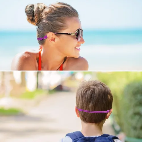 Miniatura 7 de SHINKODA Correa deportiva elástica de silicona para lentes de sol, paquete de 2