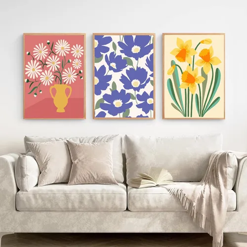 Miniatura 4 de cupmod Pintura de Flores por Números para Adultos, Niños y Principiantes, Kits de Pintura Acrílica Fácil por Números en Lienzo Sin Marco, Kits