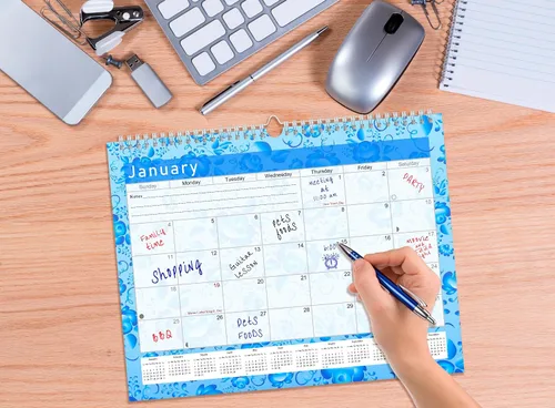 Miniatura 5 de Calendario mensual 2025-2026 de pared/escritorio encuadernado en espiral – 18 meses de escritorio/calendario de pared – (Edición #019)